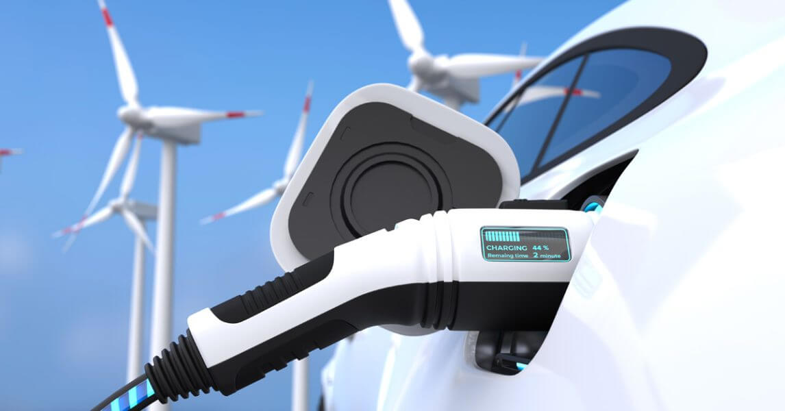 EV charging close-up