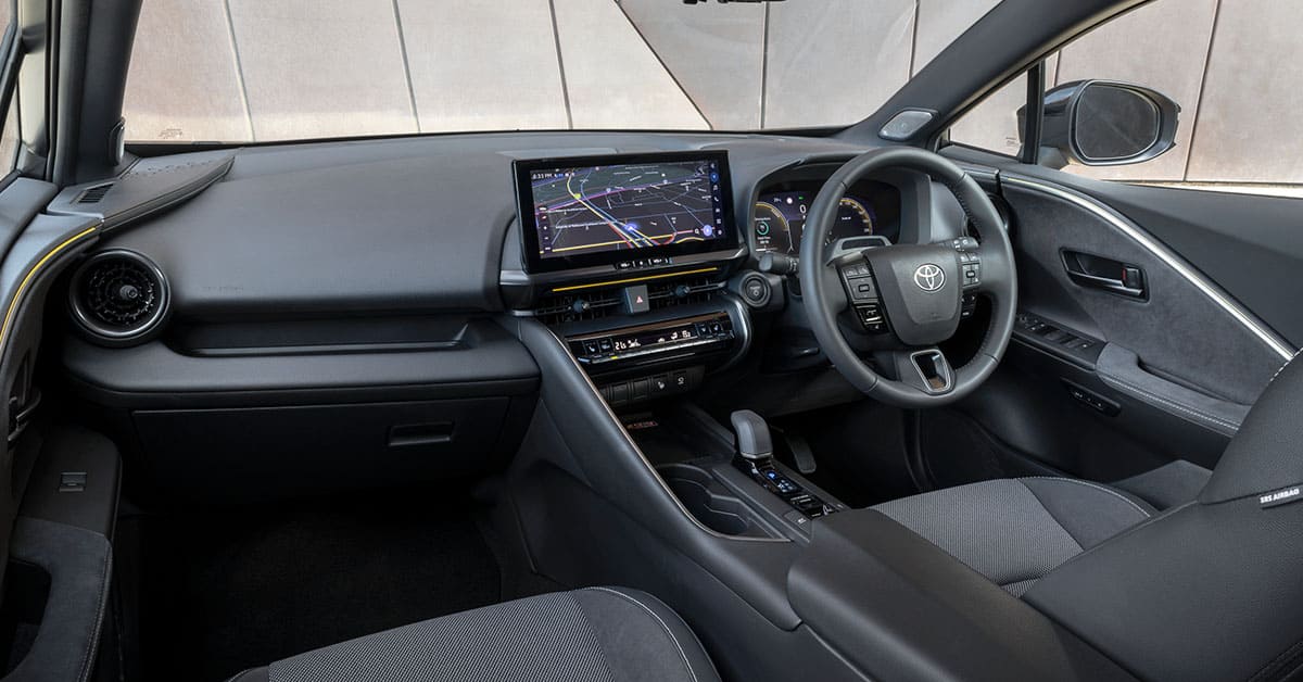 Interior view of a 2020 Toyota HR-V showcasing modern design and spacious seating arrangement.