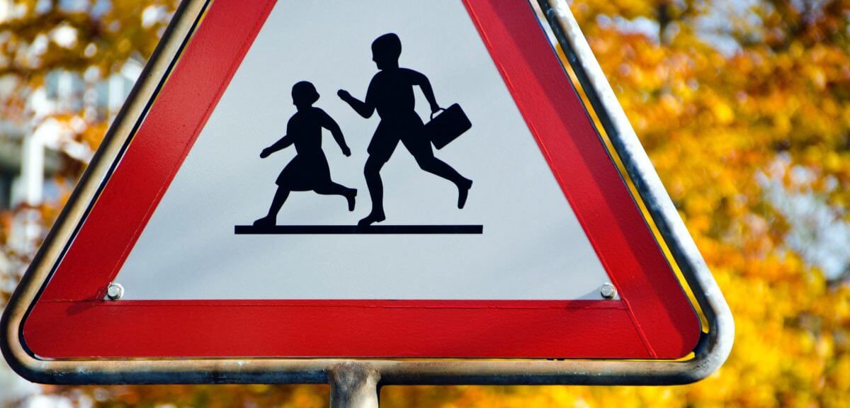 Caution Pedestrian Sign