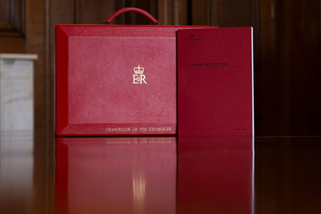 The red briefcase of the Chancellor of the Exchequer