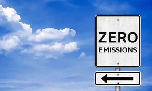 Zero Emissions road sign