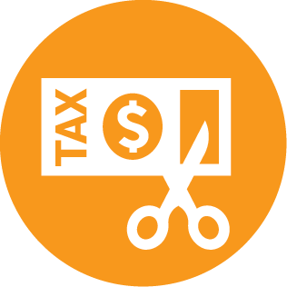 Income tax and GST savings web icon