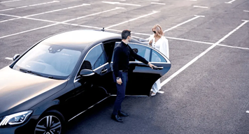 Person opening a car door