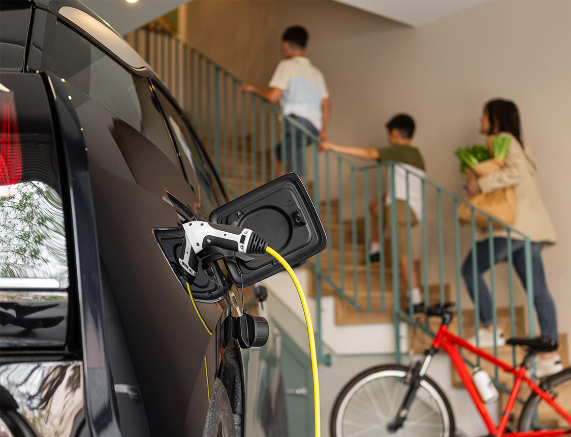 Close-up-of-socket-of-electric-vehicle-charging-in-home